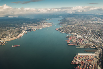 Vancouver harbour from air