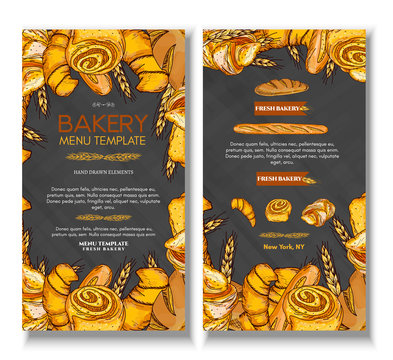 Fresh bread bakery products background buns pastries