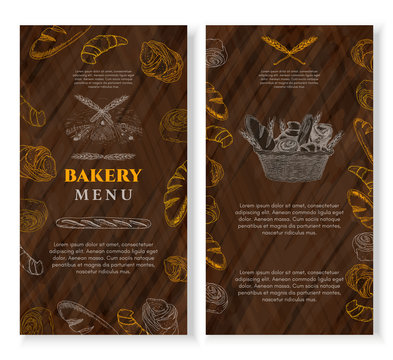 Bakery cover design template chalkboard vintage style
