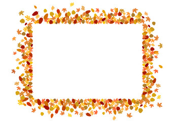 Rechteckiger Rahmen aus buntem Herbstlaub