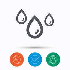 Water drop icon. Rainy weather sign.