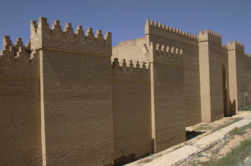 Restored ruins of ancient Babylon, Iraq.