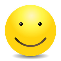 Vector Single Yellow Emoticon - Smile Face