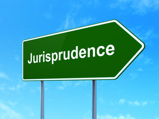 Law concept: Jurisprudence on road sign background