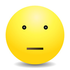Vector Single Yellow Emoticon - Apathetic Face