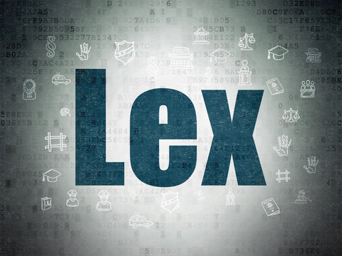 Law concept: Lex on Digital Data Paper background