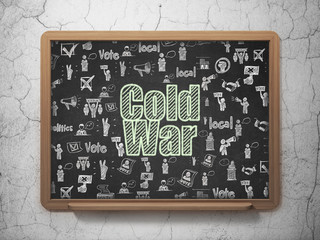 Politics concept: Cold War on School board background