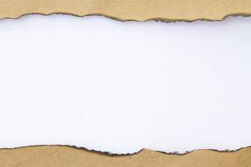 Blank burnt torn paper. Write your message.