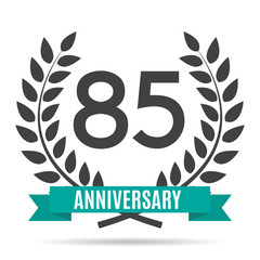Template Logo 85 Years Anniversary Vector Illustration