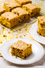Pumpkin Chocolate Chip Oatmeal Bars