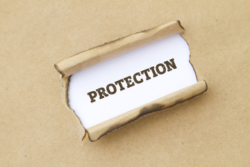 protection word written under torn paper.