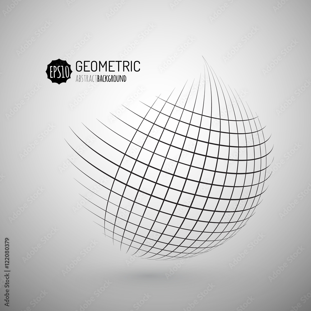 Poster abstract striped spheres.sphere vector design.logo design elements. geometric element