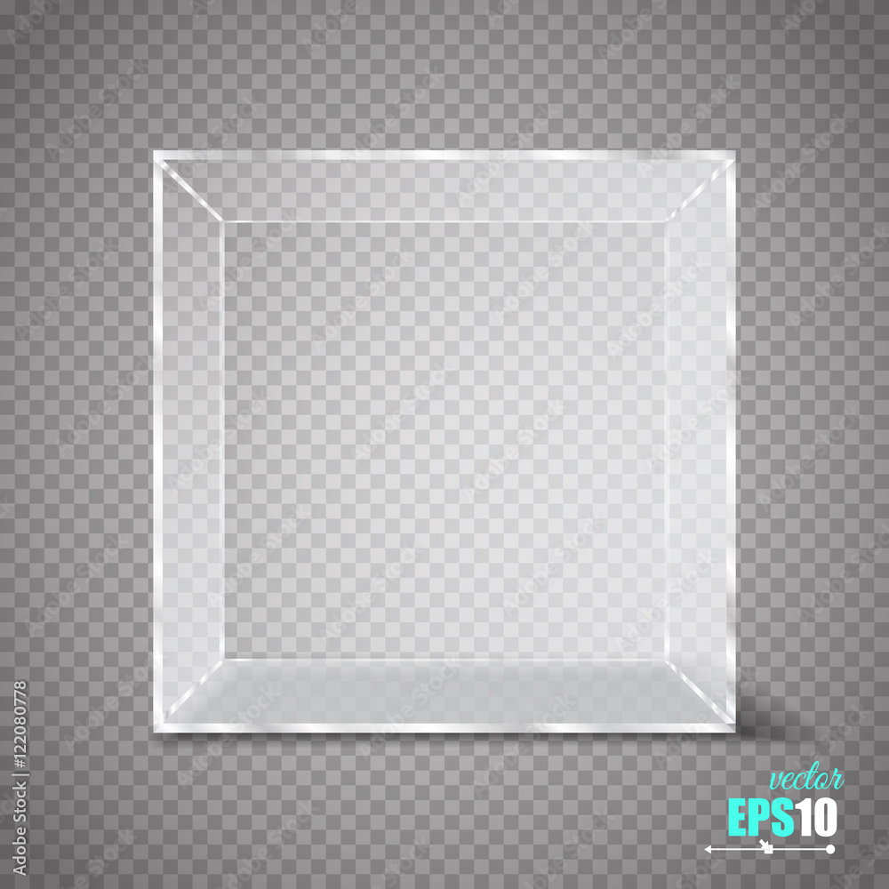 Canvas Prints vector transparent glass cube