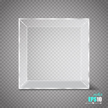 Vector Transparent Glass Cube