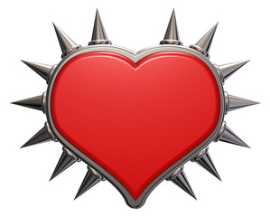 heart symbol with prickles - 3d rendering