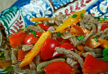 Szechuan lamb .