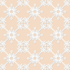 Vector seamless ornament in neutral color.