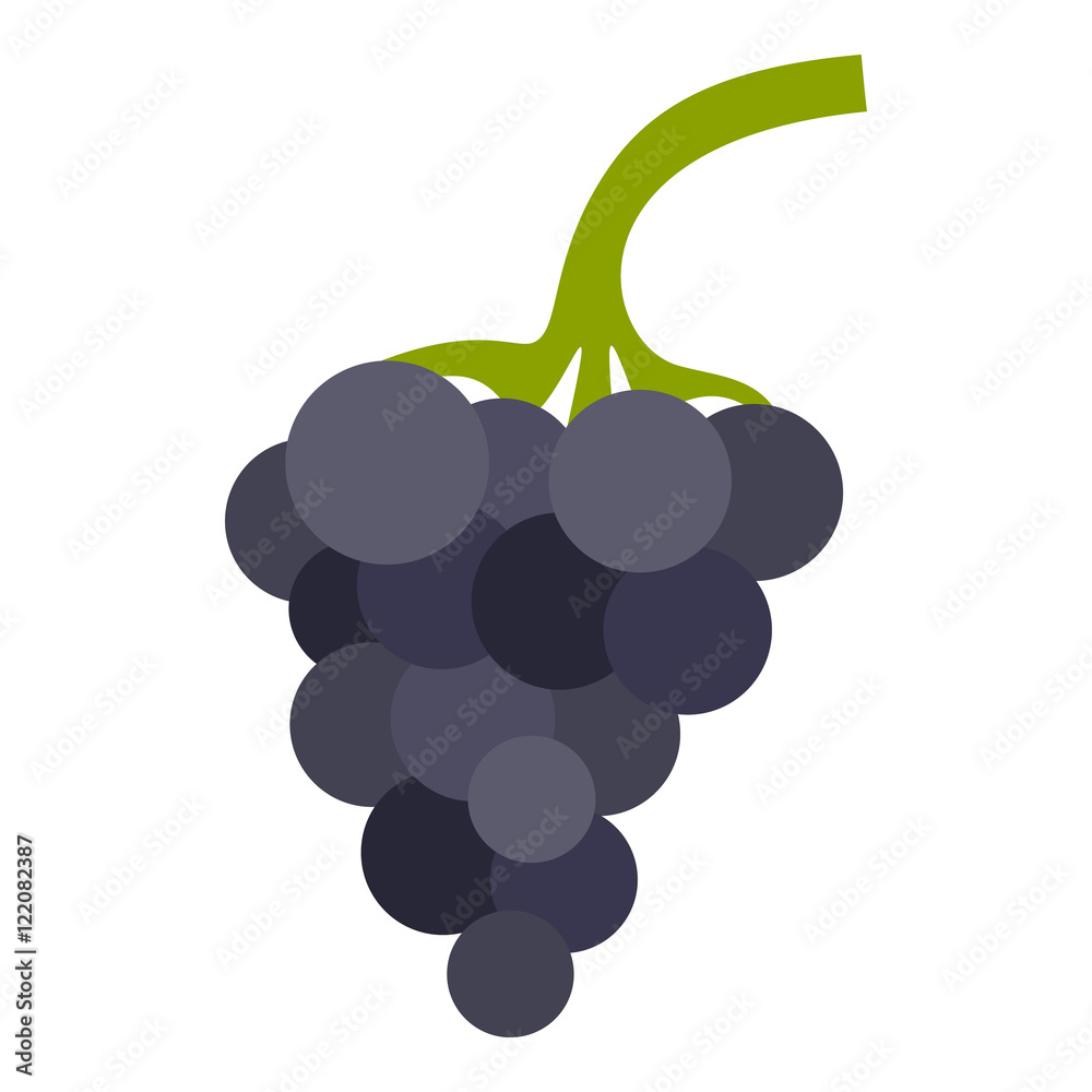Canvas Prints Bunch of grapes icon in flat style isolated on white background. Fruits symbol vector illustration - Canvas Prints