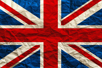 Fototapeta premium Union Jack flag. Crumpled paper flag background