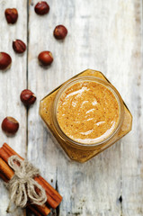 homemade toasted cinnamon hazelnut butter