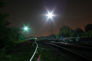 Railway night floodlights