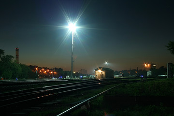 Railway junction night