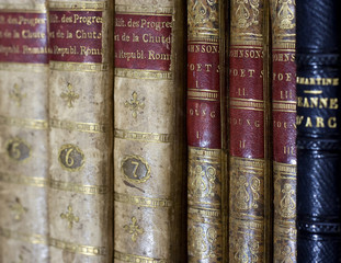 Antique books bookshelf