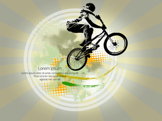 Obraz na płótnie Canvas Man with BMX bike