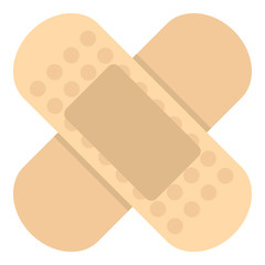 Medical plaster icon in flat style isolated on white background. Medicine symbol vector illustration