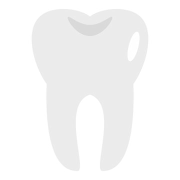 Tooth icon in flat style isolated on white background. Dentistry symbol vector illustration