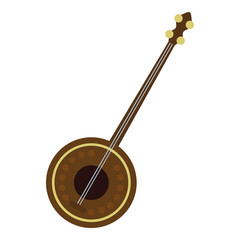 Dutar icon in flat style isolated on white background. Musical instrument symbol vector illustration