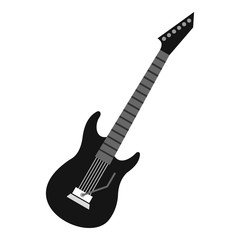 Fototapeta premium Electric guitar icon in flat style isolated on white background. Musical instrument symbol vector illustration