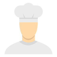 Chef icon in flat style isolated on white background. Job symbol vector illustration