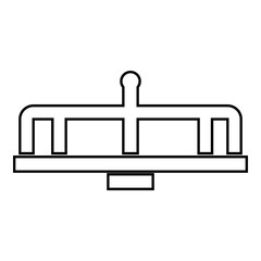 Swing icon in outline style isolated on white background. Entertainment symbol vector illustration