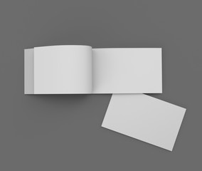 horizontal brochure on black background