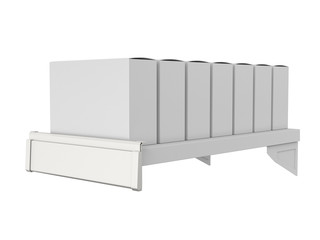 supermarket shelf with blank products