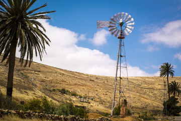 Working windmill at Fuerteventura, Canary Islands