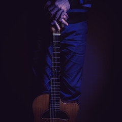 Fototapeta na wymiar Guitar Player And Gypsy Guitar