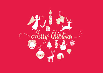Fototapeta na wymiar Merry Christmas decoration and card design. Happy New Year
