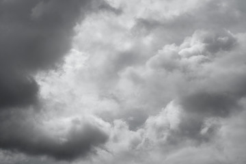 Gray clouds, storm.