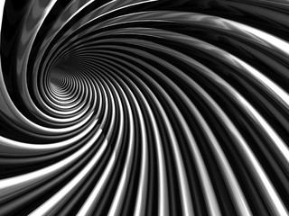 Obraz premium Ciemny metaliczny spiralny tunel w tle