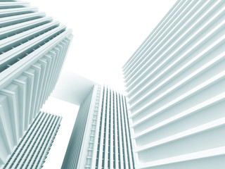Abstract White Modern Buildings. Architecture Background