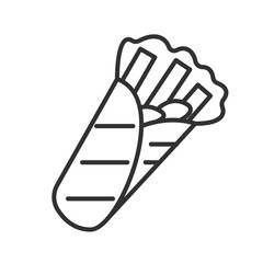 shawarma icon. thin line design