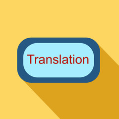 Translate button icon in flat style isolated with long shadow vector illustration