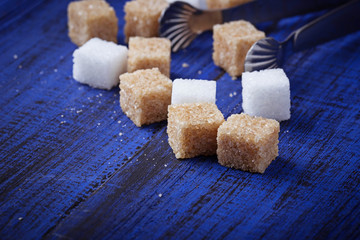 White and brown sugar