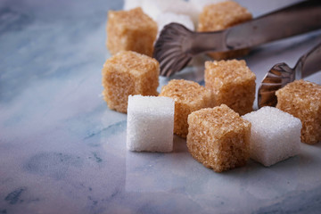 White and brown sugar