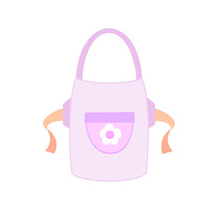Cooking apron icon. Kitchen apron with a flower image.Kitchen apron with pocket