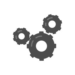 gears vector icon. flat design.