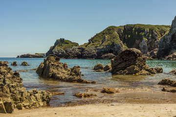 Fototapeta na wymiar Beach of Amio, Pechon in Val de San Vicente in Cantabria