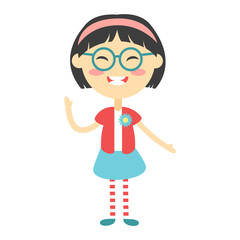 Cute girl vector illustration.